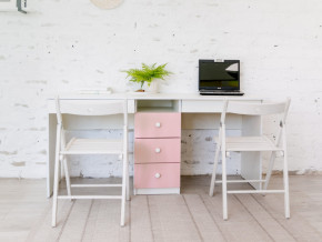 Стол письменный двухместный В 5 розовый в Снежинске - snezhinsk.magazinmebel.ru | фото - изображение 1